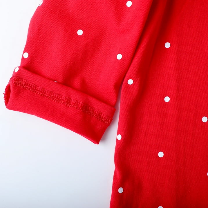 HILEELANG Toddler Girls Christmas Long Sleeve Dress Cotton Casual Red Elk Embroidery Jersey Shirt Fall Winter Holiday Playwear Dresses