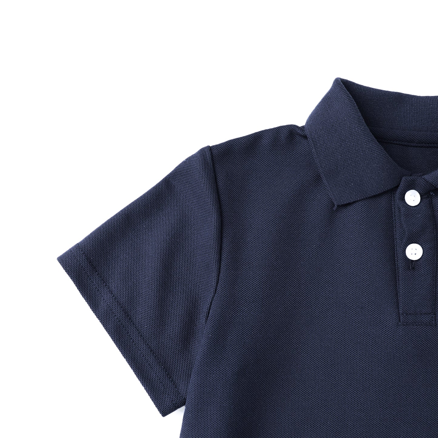 HILEELANG 5-14 Years Boys Polo Shirts 2 Pack, White and Navy Short Sleeve School Uniform Shirts for Kids, Cotton Blend Collared Polo for Boys