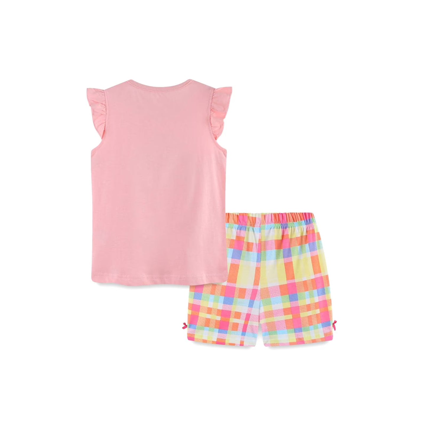 HILEELANG Toddler Girl Summer Short Sets Outfits Cotton CrewNeck Pink Jellyfish Short Sleeve Playwear 2PC