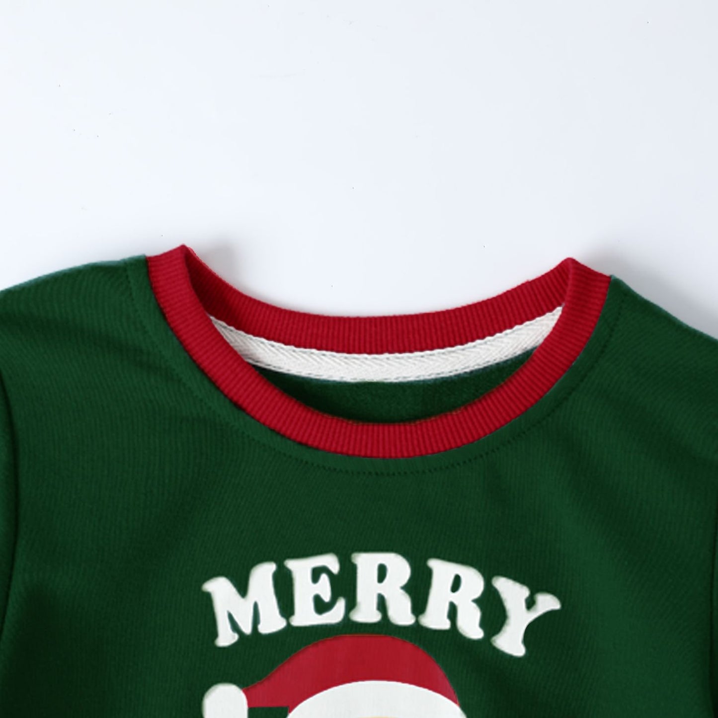 HILEELANG Toddler Boy Christmas Pullover and Sweatpants Set ,2 Piece Cotton with Santa Claus and Christmas Tree Applique, Green Fall Winter Clothes for Kids