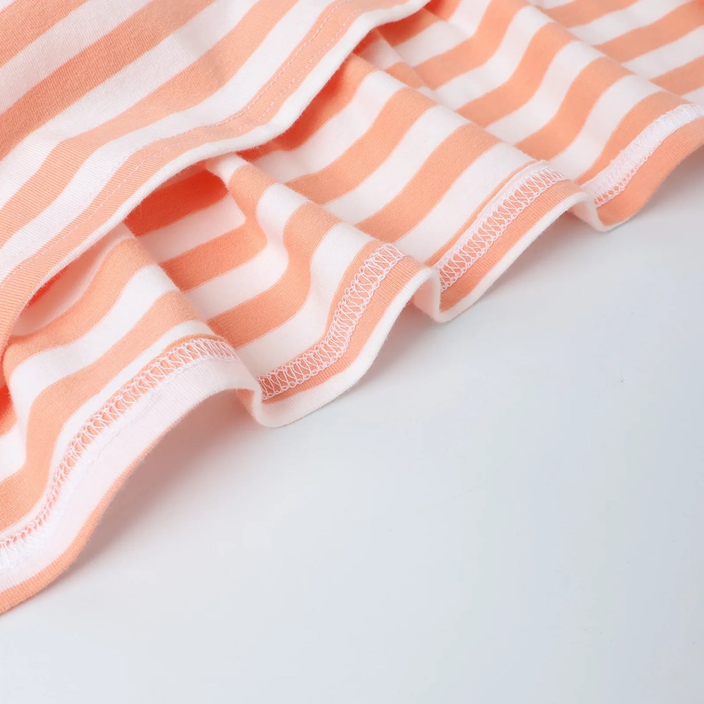 HILEELANG 2-8T Toddler/Little Girls Peach Stripe 100% Cotton Dress