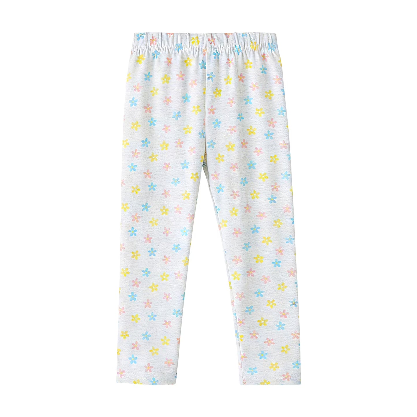 HILEELANG Toddler Girls 100% Cotton Bunny Floral Peplum Legging Set