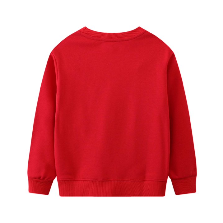 HILEELANG Toddler Boy Sweatshirts Red Christmas Cotton Casual Crewneck Santa Claus Applique Pullover Tops Sweater Shirts