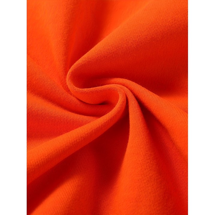 HILEELANG 4-12 Toddler/Little/Big Boys Girls Orange Solid Color Hoodie Pullover