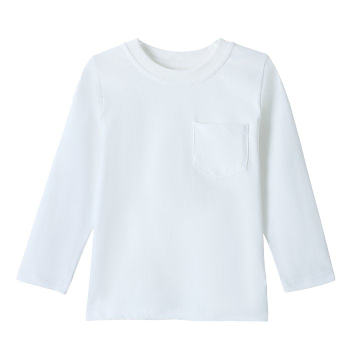 HILEELANG Toddler Boys Long Sleeve T-Shirts (18M–7Y) 4-Pack-Grey/Blue/Yellow/White, Cotton Top Tees
