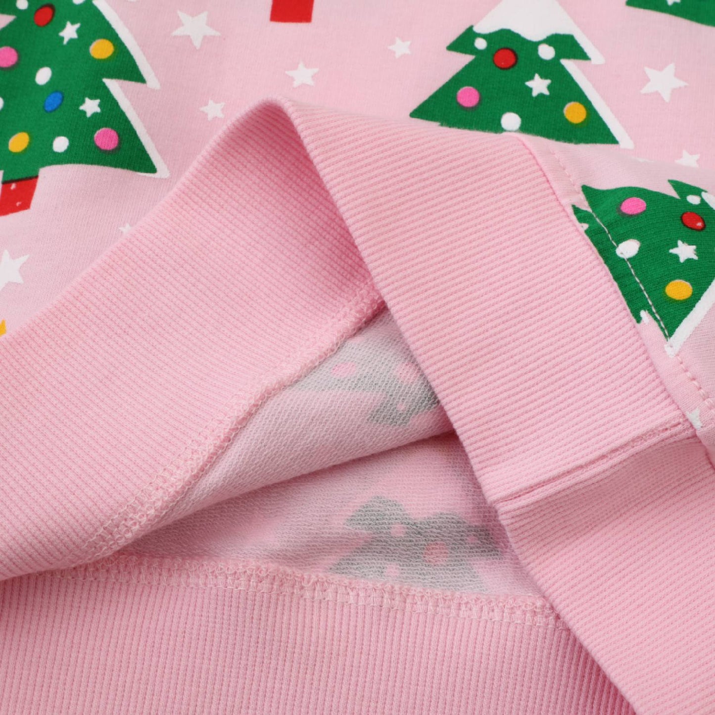 HILEELANG Toddler Girl Sweatshirts Pink Christmas trees Printed Cotton Casual Crew Neck Long Sleeve Tops Shirt