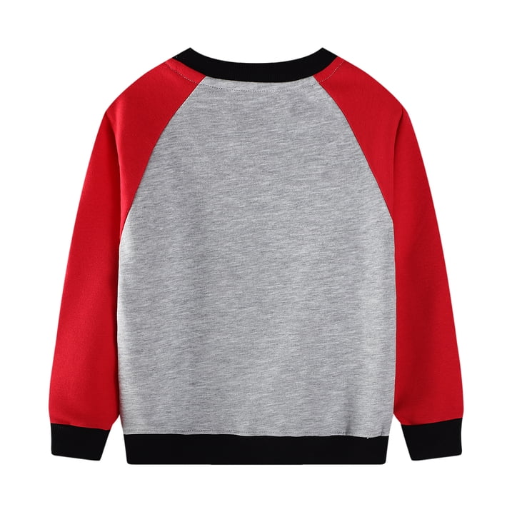 HILEELANG Toddler Boy(2-7Y) Raglan Sleeve Sweatshirt with Excavator Print – Cute Construction Pullover Top for Fall