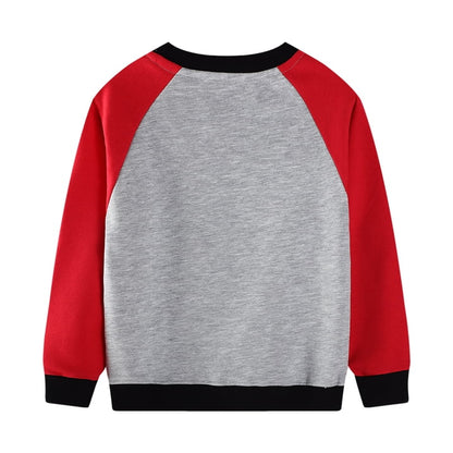 HILEELANG Toddler Boy(2-7Y) Raglan Sleeve Sweatshirt with Excavator Print – Cute Construction Pullover Top for Fall