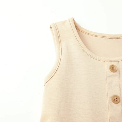 HILEELANG 3-13Y Girls School Jumper Dress with Pockets Sleeveless Uniform Dress Elastic Back Waist for Toddler Little Big Girls Khaki
