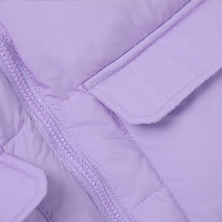 HILEELANG Toddler Girl Winter Puffer Jackets Coats Lavender Purple Hooded Light Weight Warm Padded Outerwear