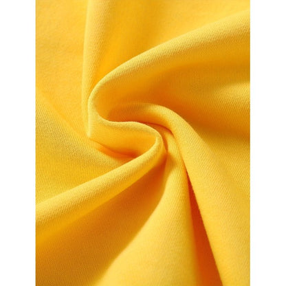 HILEELANG 4-12 Toddler/Little/Big Boys Girls Yellow Solid Color Hoodie Pullover