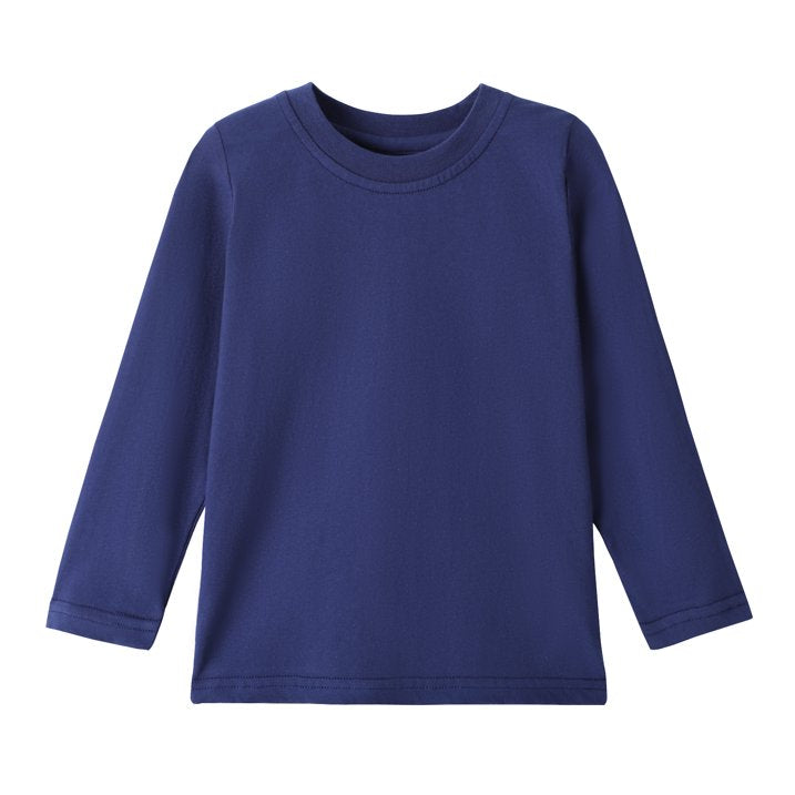 HILEELANG Toddler Boys Long Sleeve T-Shirts (18M–7Y) 4-Pack-Grey/Blue/Yellow/White, Cotton Top Tees