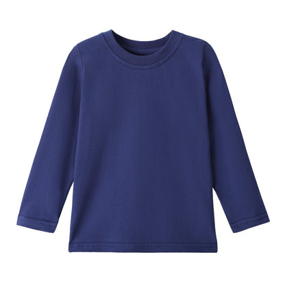 HILEELANG Toddler Boys Long Sleeve T-Shirts (18M–7Y) 4-Pack-Grey/Blue/Yellow/White, Cotton Top Tees