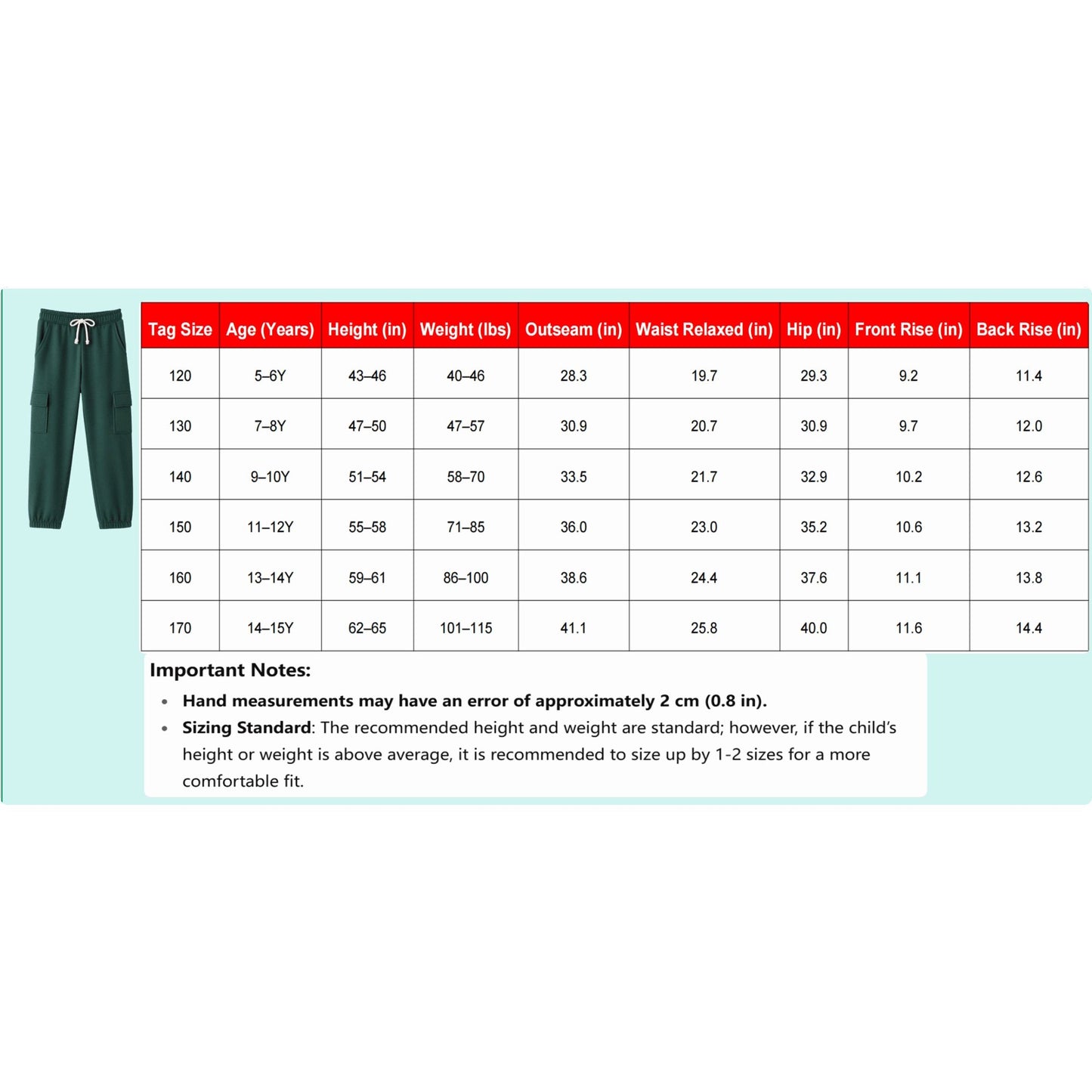HILEELANG 3-Pack Boys' Sweatpants 5-15 Years Black/Charcoal/Blue Elastic Waist Pants