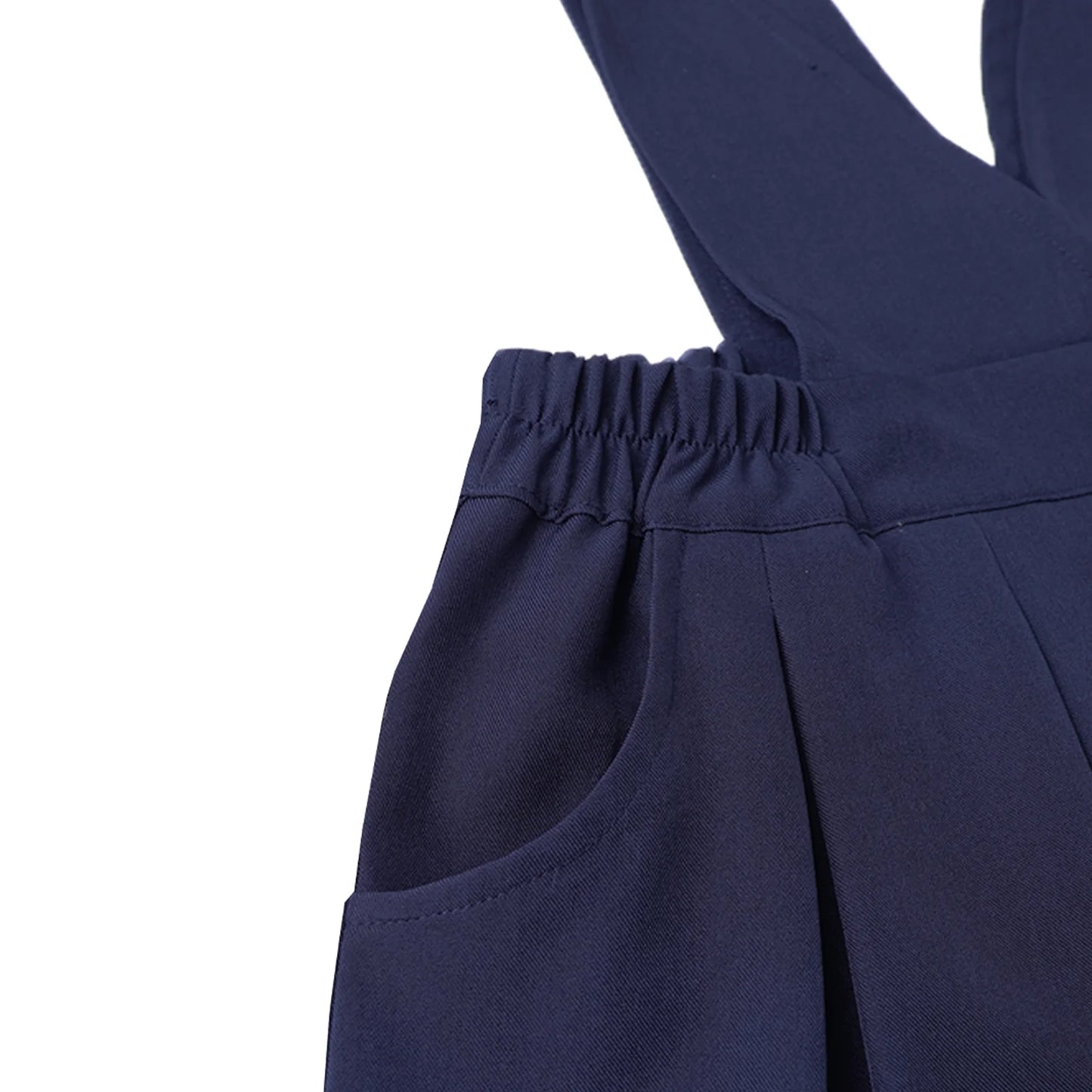 HILEELANG Girls School Uniform Jumper Dress, Adjustable Strap Pinafore Dress with Pockets for Little Big Girls 4-13Y Navy