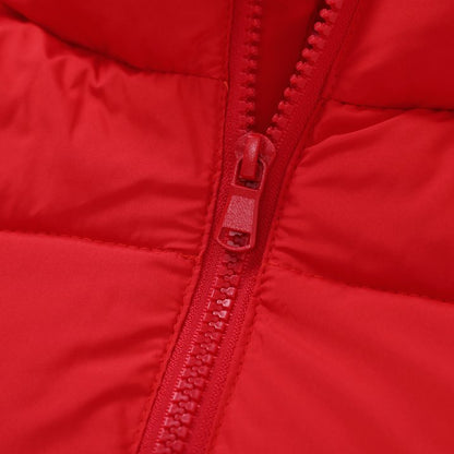 HILEELANG Toddler Boy Girl Winter Puffer Jackets Coats Christmas Red Hooded Light Weight Warm Padded Outerwear