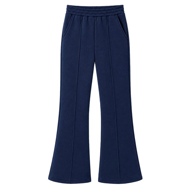 HILEELANG Girls Flare Pants Stretch Sweatpants Pull On with Pockets Navy