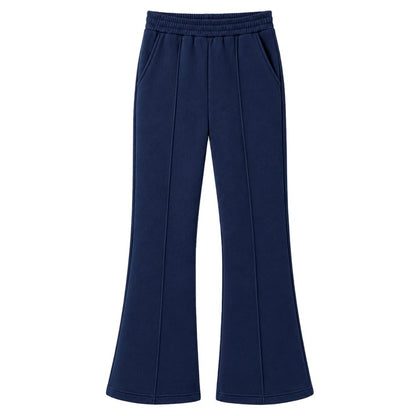 HILEELANG Girls Flare Pants Stretch Sweatpants Pull On with Pockets Navy