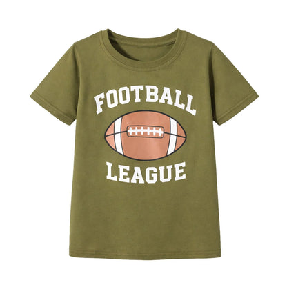 HILEELANG 4-13 Little Boys Red Navy Gray 100% Cotton Sports Graphic 3-Pack Short Sleeve T Shirt Summer Tops