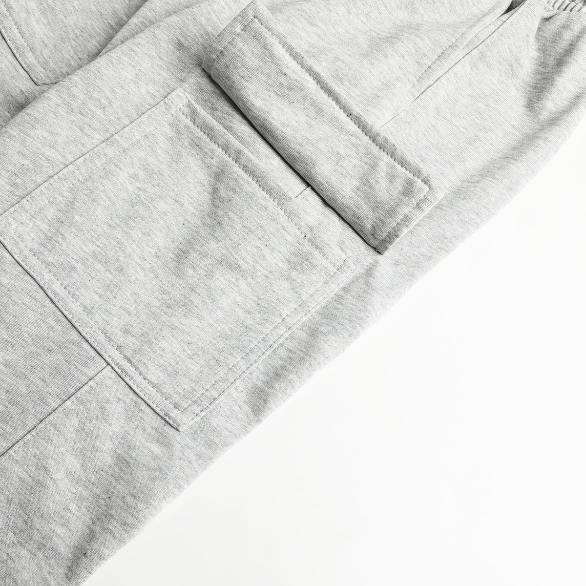HILEELANG Big Boys Girls Heather Gray Wide Leg Cargo Sweatpants Fleece Pants