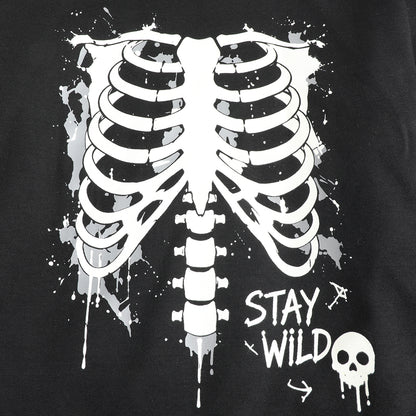 HILEELANG Kids Neon Skeleton Double Print Hoodie, Boys Girls