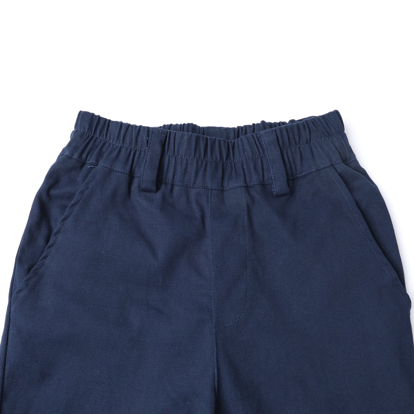 HILEELANG 2PC Little Boys Girls School Uniform Pants Khaki Navy Blue Kids Wrinkle-Free Dress Slacks Elastic Back Waist Classic Fit Pull-On Trousers for Students