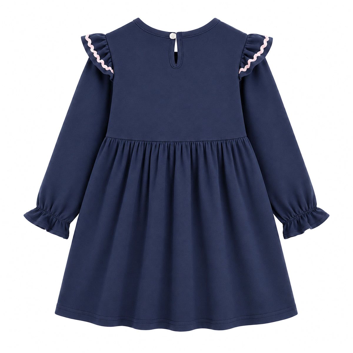 HILEELANG Toddler Horse Ruffle Shoulder Knit Dress, Single Piece