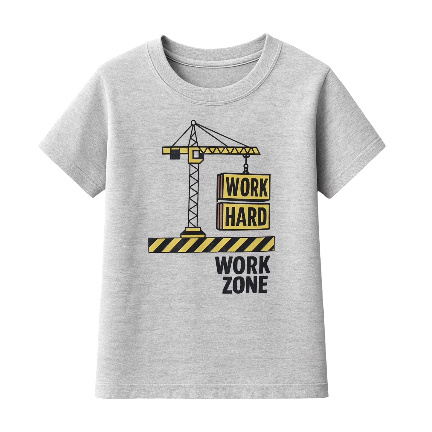 HILEELANG 2-7T Toddler/Little Boys Yellow/Grey/Navy Construction Trucks 100% Cotton T-Shirt 3-Pack