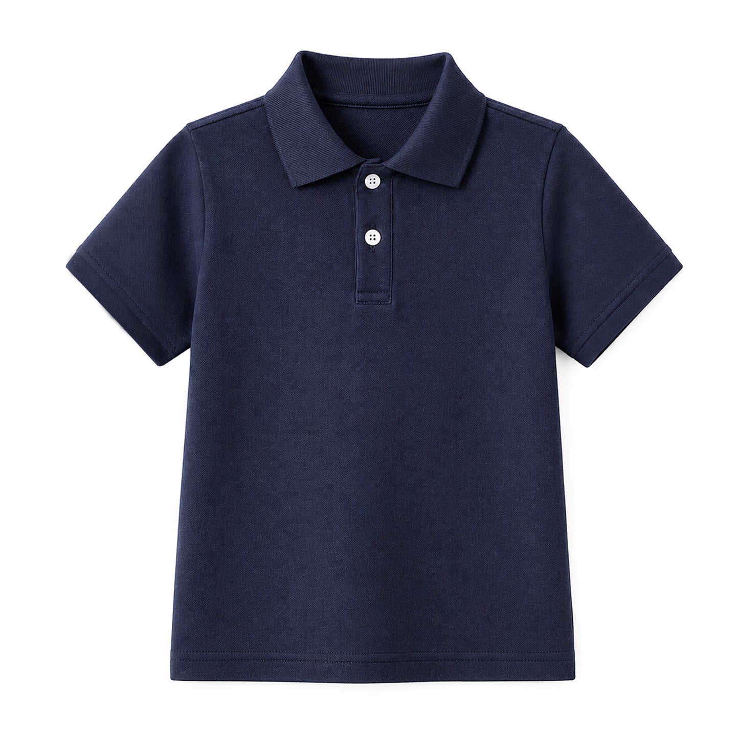 HILEELANG 5-14 Years Boys Polo Shirts 2 Pack, White and Navy Short Sleeve School Uniform Shirts for Kids, Cotton Blend Collared Polo for Boys