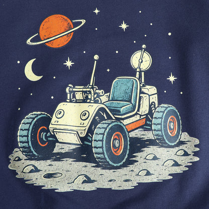 HILEELANG Toddler Boys Space Rover Graphic Sweatshirt, Long Sleeve Crewneck Pullover Top, Sizes 2-7 Years