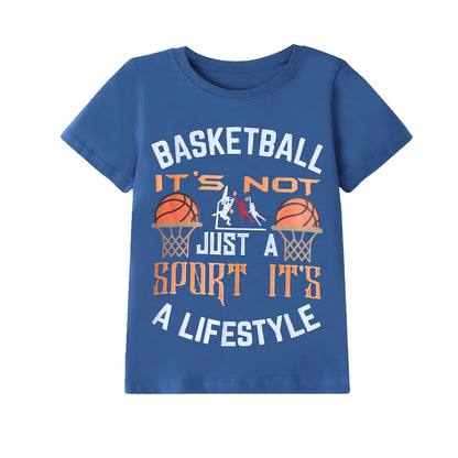 HILEELANG Kids Boys T-Shirts 3 Pack, 100% Cotton Short Sleeve Tees for 6-12Y, Basketball & Soccer Sports Themed Summer Tops for Teen Boys