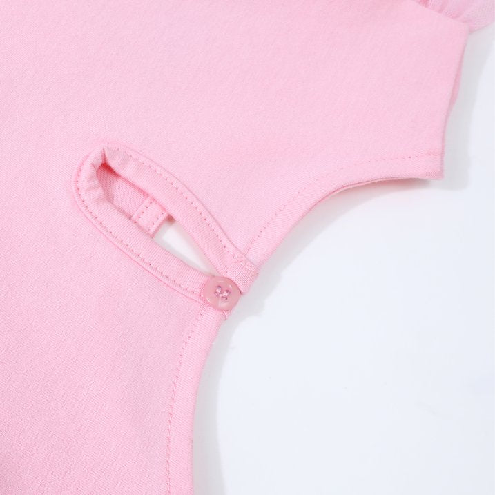 HILEELANG Baby Girl Dresses Short Ruffle Sleeve Cotton Tulle Tutu Pink Unicon Birthday Party Dresses