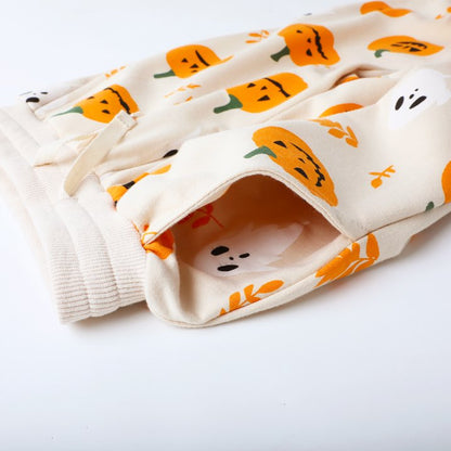 HILEELANG Toddler Girls Halloween Pants（Age:2-7Y) Set Light Offer White Pumpkinr Sweatshirt Joggers Sweatsuit Winter Playwear Outfits Clothing Sets