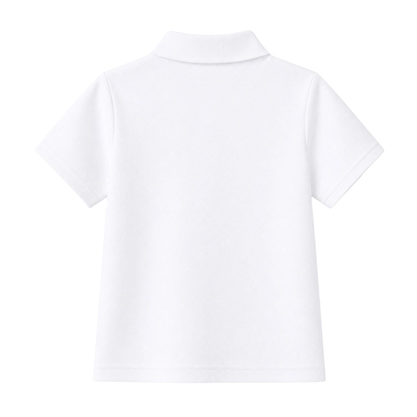 HILEELANG 5-14 Years Boys Polo Shirts 2 Pack, School Uniform Short Sleeve Shirts for Kids, Cotton Blend Breathable Casual Tops for Boys, White and Light Blue