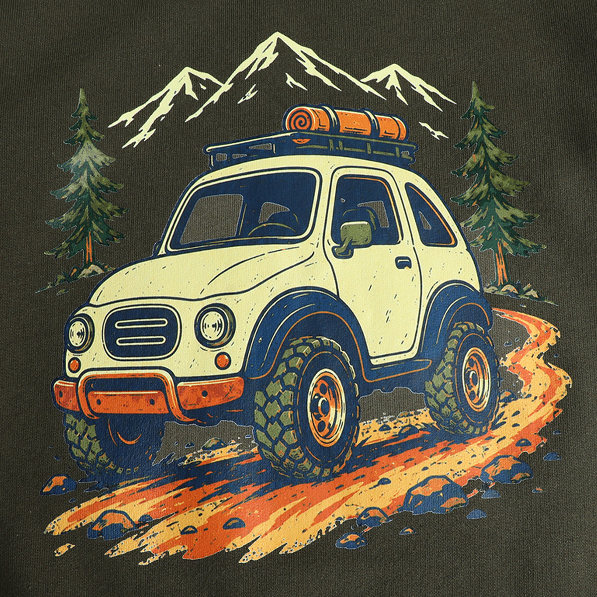 HILEELANG Toddler Boys Off-Road Adventure Graphic Sweatshirt, Long Sleeve Crewneck Pullover Top, Sizes 2-7 Years