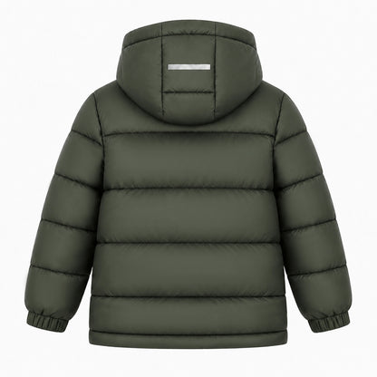 HILEELANG Kids Hooded Lightweight Puffer Jacket, ILEELANG Boys Girls Warm Quilted Winter Coat Army Green
