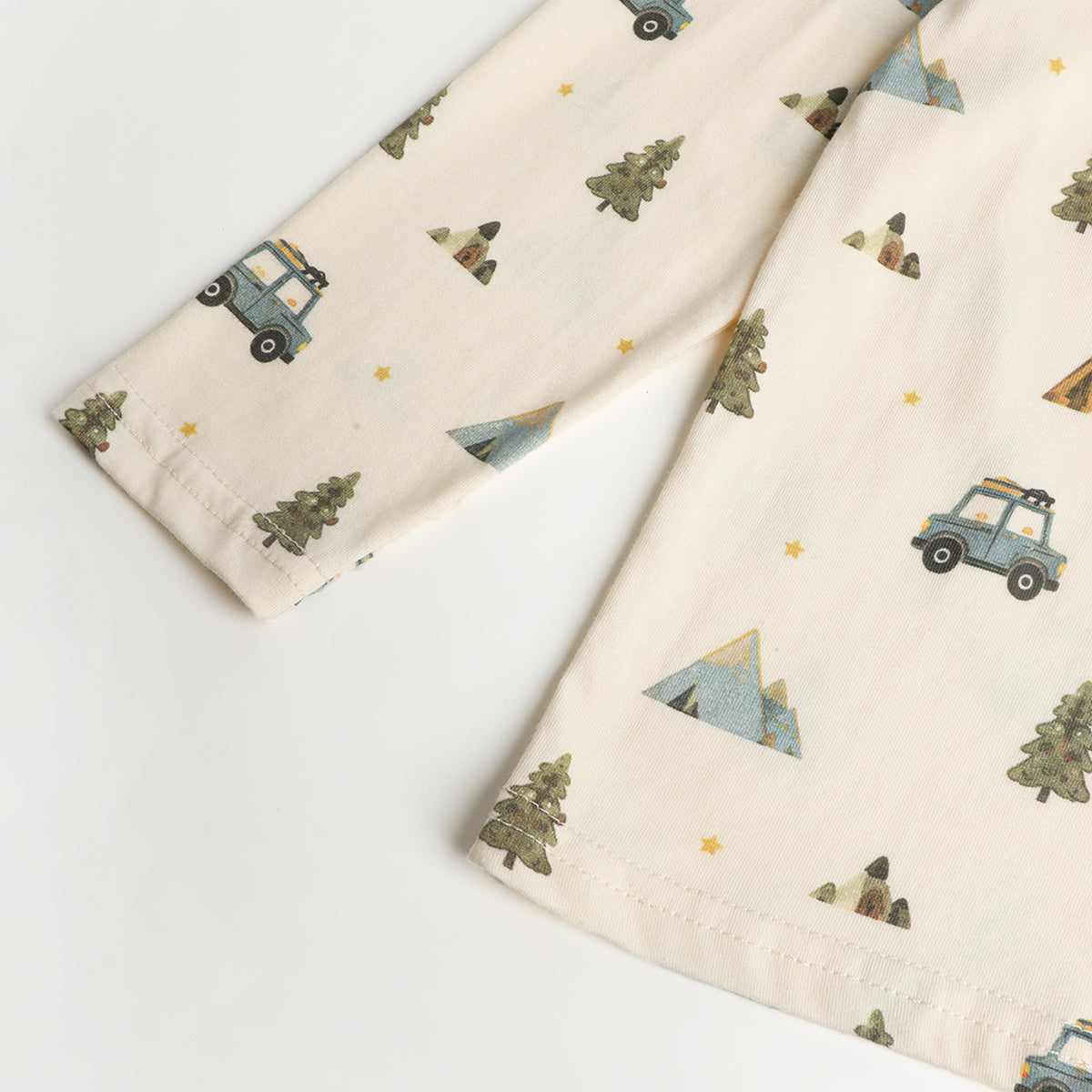 HILEELANG Boys Long Sleeve Shirt 1 Pack Cotton Henley Tee Camping Print