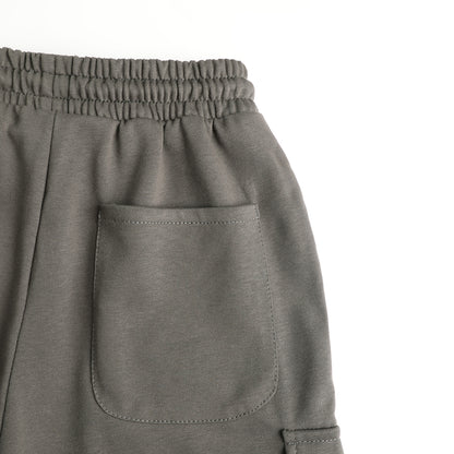 HILEELANG Big Boys Girls Dark Gray Wide Leg Cargo Sweatpants Fleece Pants