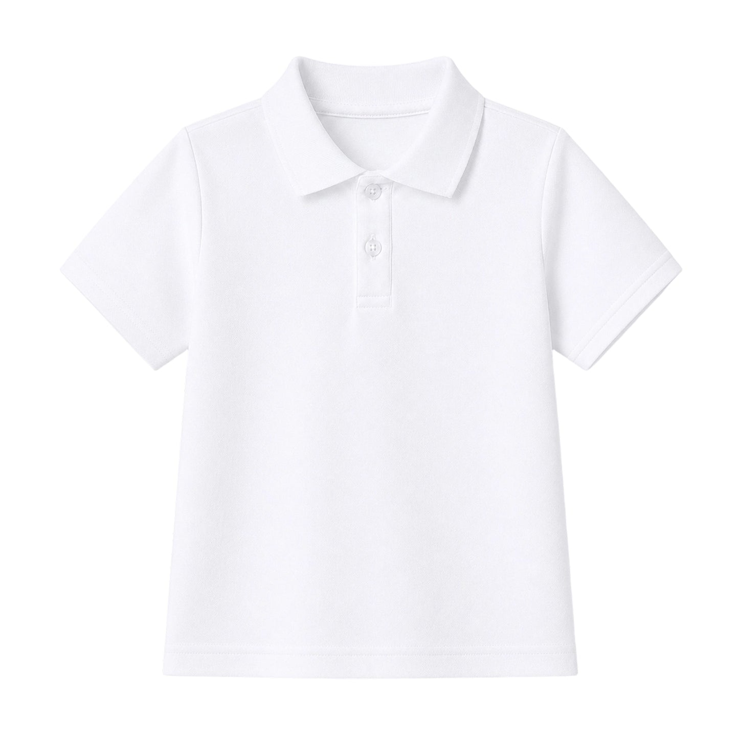 HILEELANG 5-14 Years Boys Polo Shirts 2 Pack, White and Black Short Sleeve Collared Shirts for Kids, Cotton Blend School Uniform Polo for Boys