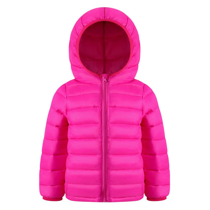 HILEELANG Toddle Girl（3-10Y) Winter Hooded Puffer Jackets Coats Light Weight Outerwear Rose Pink 3-4 Years