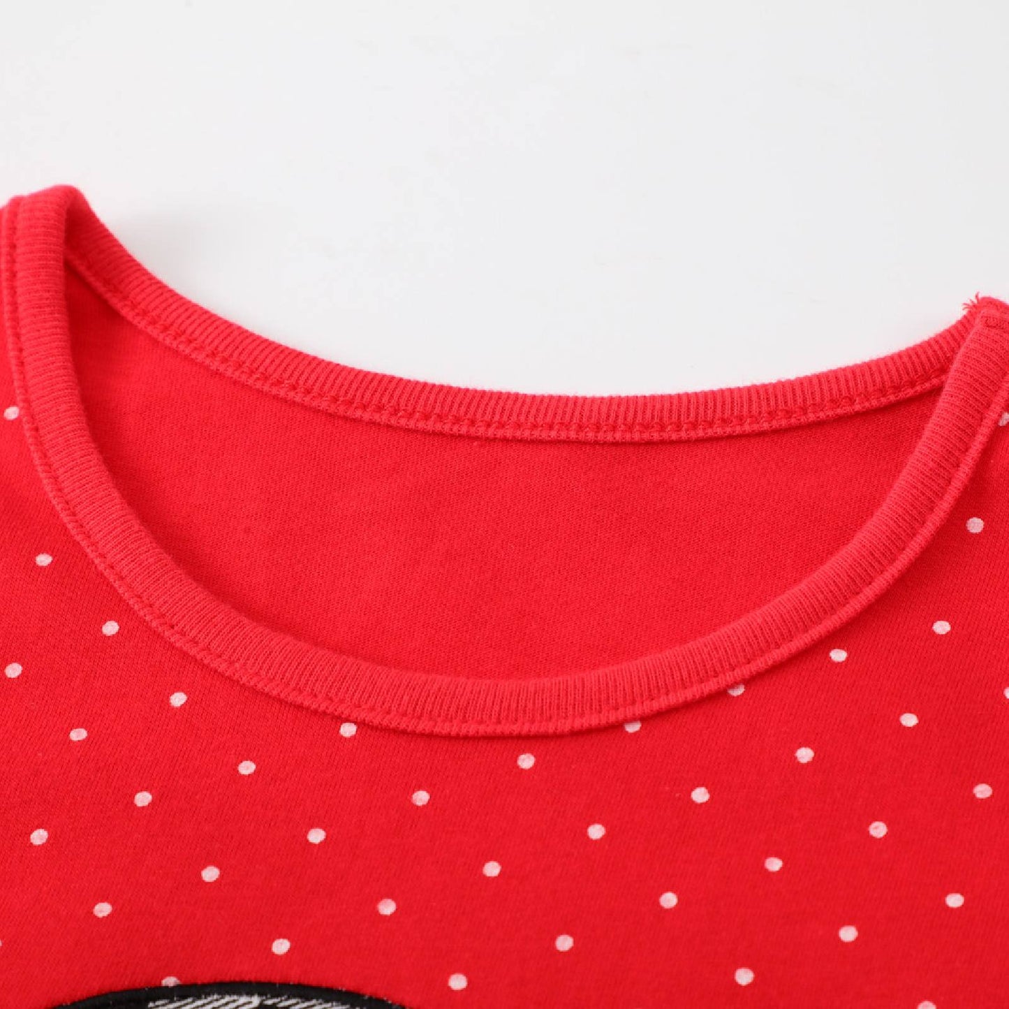 HILEELANG Toddler Girl Christmas Dress Red Dot Santa Claus Long Sleeve Cotton Casual Tunic Shirt Jersey Play Dresses