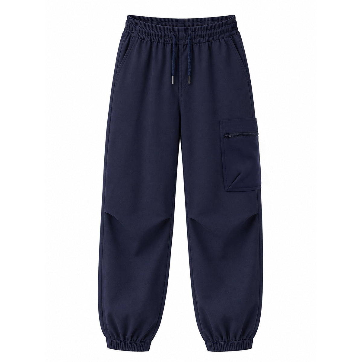 HILEELANG Navy Kids Zip Pocket Cargo Sweatpants Jogger Pants, Single Piece