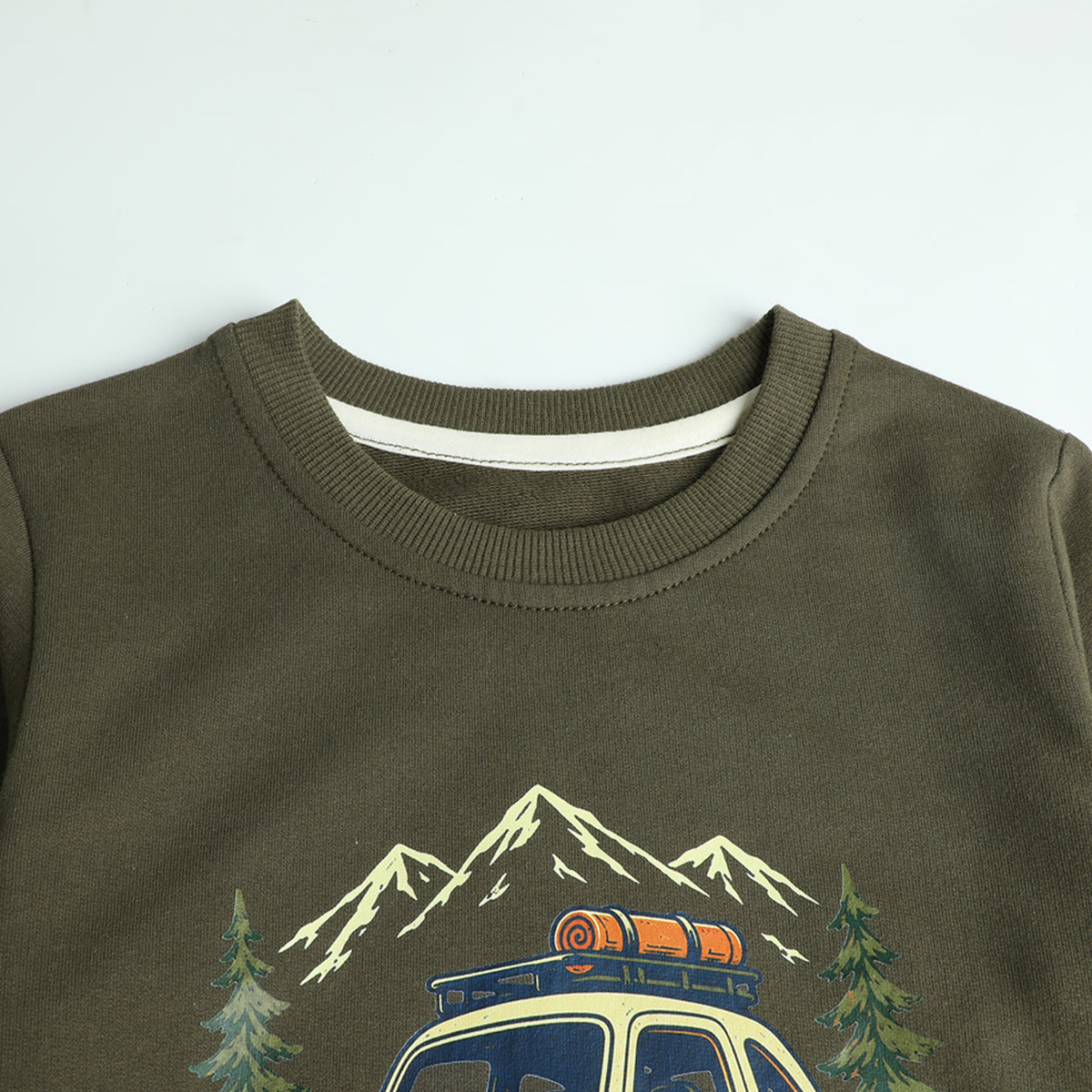 HILEELANG Toddler Boys Off-Road Adventure Graphic Sweatshirt, Long Sleeve Crewneck Pullover Top, Sizes 2-7 Years