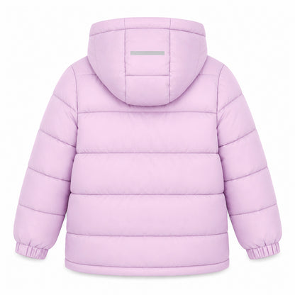 HILEELANG Kids Hooded Lightweight Puffer Jacket, ILEELANG Boys Girls Warm Quilted Winter Coat Lavender Purple