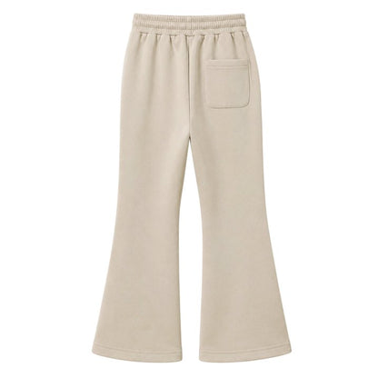 HILEELANG Girls Flare Pants Stretch Pull On Sweatpants Light Khaki