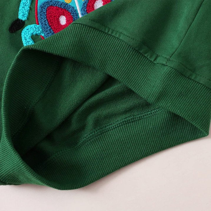 HILEELANG Toddler Boy Green Sweatshirts Halloween Spider Printed Cotton Casual Crew Neck Long Sleeve Tops Shirt