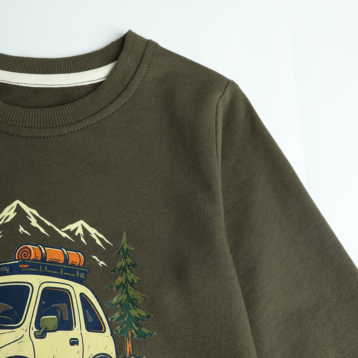 HILEELANG Toddler Boys Off-Road Adventure Graphic Sweatshirt, Long Sleeve Crewneck Pullover Top, Sizes 2-7 Years