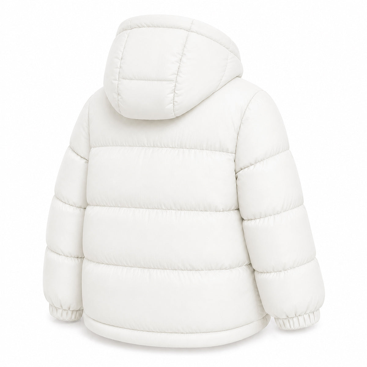 HILEELANG 6-16Y Girls Off-White Outerwear Coat, Hooded Short Puffer Jacket for Winter