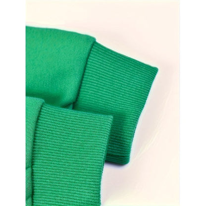 HILEELANG 4-12 Toddler/Little/Big Boys Girls Green Solid Color Zip Up Hoodie