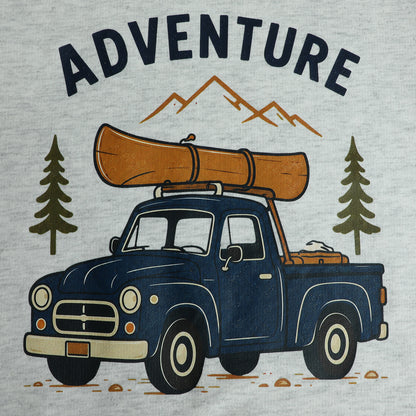 HILEELANG Toddler Boys Adventure Truck Graphic Sweatshirt, Long Sleeve Crewneck Pullover Top, Sizes 2-7 Years